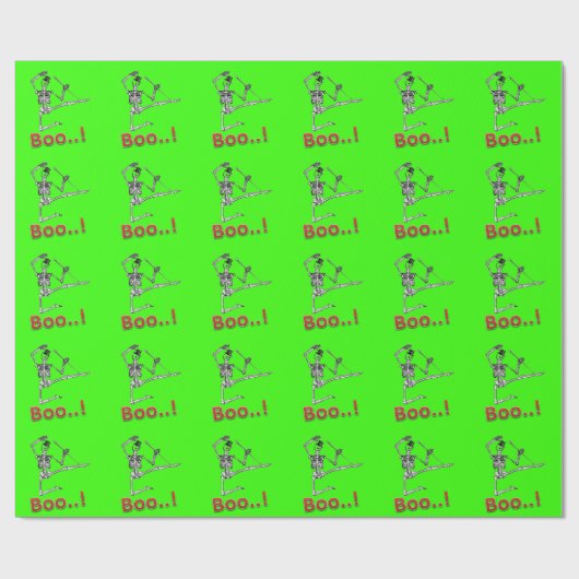 Dancing Halloween Skelet Cadeaupapier (Vlak)