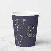 Dancing Halloween Skeleton - paarse Papieren Bekers (Voorkant)