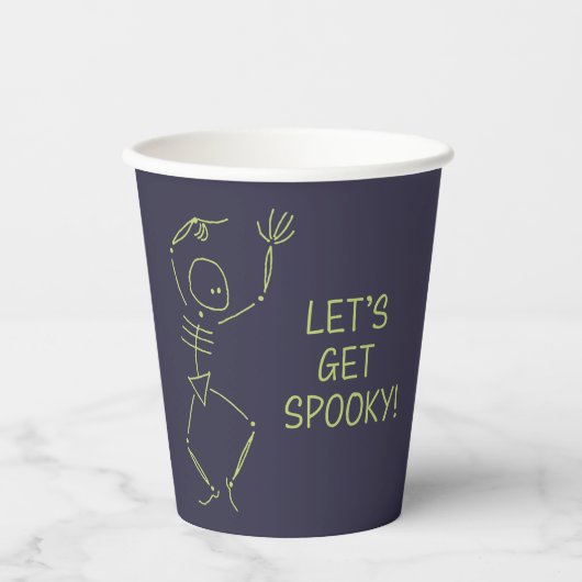 Dancing Halloween Skeleton - paarse Papieren Bekers (Voorkant)