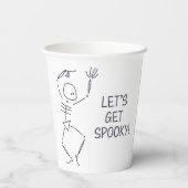 Dancing Halloween Skeleton - wit Papieren Bekers (Achterkant)