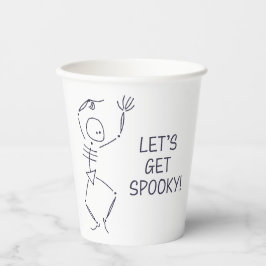 Dancing Halloween Skeleton - wit Papieren Bekers