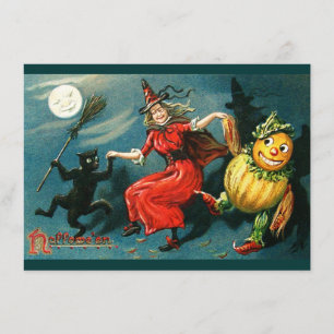 Dancing Halloween Witch Kaart