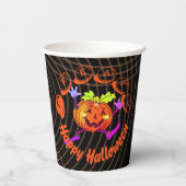 Dancing Happy Pumpkin Halloween Papieren Bekers (Achterkant)