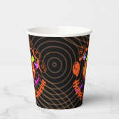 Dancing Happy Pumpkin Halloween Papieren Bekers (Links)