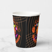 Dancing Happy Pumpkin Halloween Papieren Bekers (Rechts)