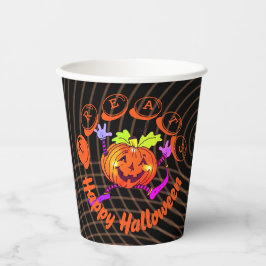 Dancing Happy Pumpkin Halloween Papieren Bekers