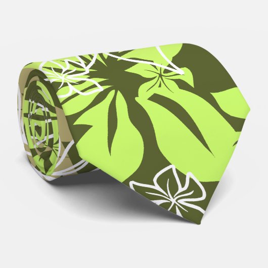 Dancing Hibiscus Hawaiian Necktie Stropdas (Opgerold)
