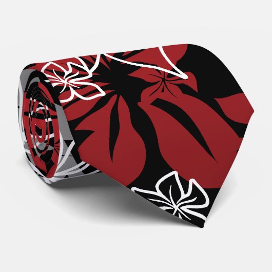 Dancing Hibiscus Hawaiian Necktie Stropdas (Opgerold)