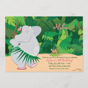 Dancing Hippo Invitation Kaart