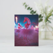 Dancing Horse Skeletons in Pink Tutus Desert Night Briefkaart (Staand voorkant)