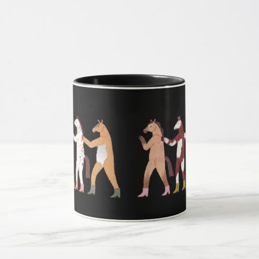 Dancing Horses Whimsical Mug Mok (Midden)
