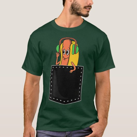 Dancing Hot Dog In Mijn Pocket Meme T-shirt (Voorkant)