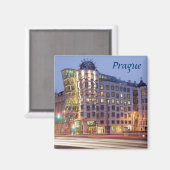 Dancing House Praag souvenir foto Magneet (Voorkant / Achterkant)
