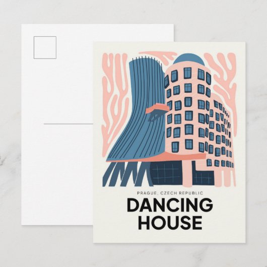 Dancing House Praag Tsjechische abstracte reizen b Briefkaart (Voorkant / Achterkant)