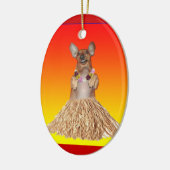 Dancing Hula Dachshund Ornament (Links)