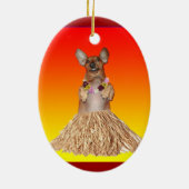 Dancing Hula Dachshund Ornament (Achterkant)