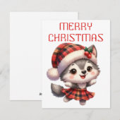 Dancing Husky Pup - Kerst Kaart (Voorkant / Achterkant)