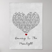 Dancing In The Moonlight Grey Heart Song Lyric Poster (Voorkant)