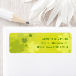 Dancing Irish Shamrocks Wedding Return Address Etiket