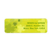Dancing Irish Shamrocks Wedding Return Address Etiket (Voorkant)