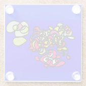 Dancing jellyfishes  glazen onderzetter (Achterkant)