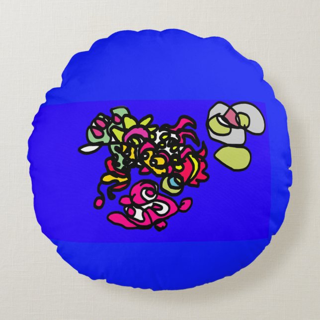 Dancing jellyfishes  rond kussen (Voorkant)