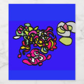 Dancing jellyfishes wijn etiket (Enkel label)