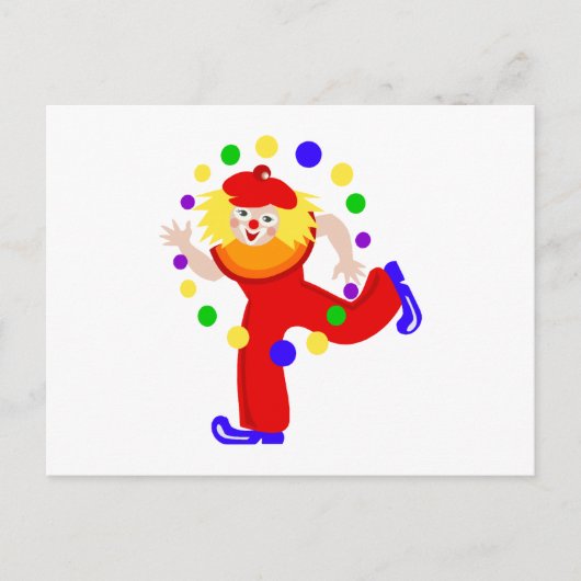 Dancing Juggler Clown Briefkaart (Voorkant)