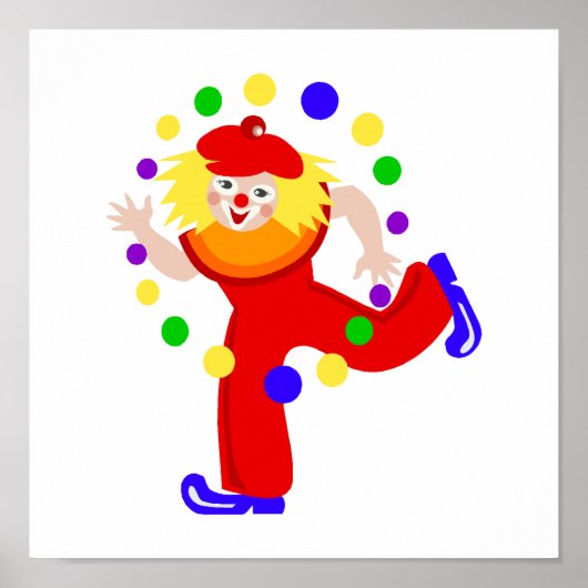 Dancing Juggler Clown Poster (Voorkant)
