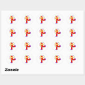 Dancing Juggler Clown Ronde Sticker (Vel)