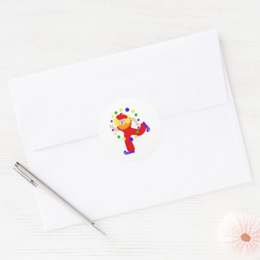 Dancing Juggler Clown Ronde Sticker (Envelop)