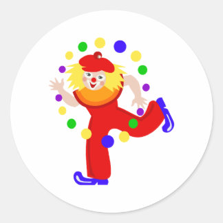 Dancing Juggler Clown Ronde Sticker