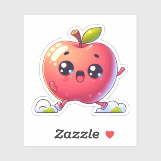 Dancing Kawaii appel Sticker (Vel)