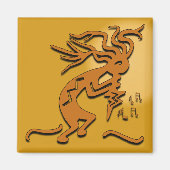 Dancing Kokopelli Merry Maker Muzikant Magneet (Voorkant)