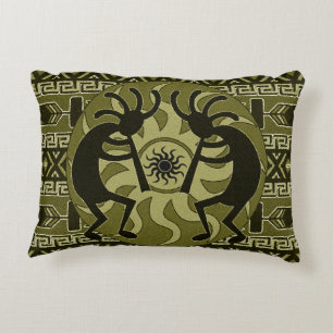 Dancing Kokopelli Southwest Aztec Pattern Accent Kussen