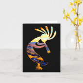 Dancing Kokopelli Southwestern USA Symbool Kaart (Gele Bloem)