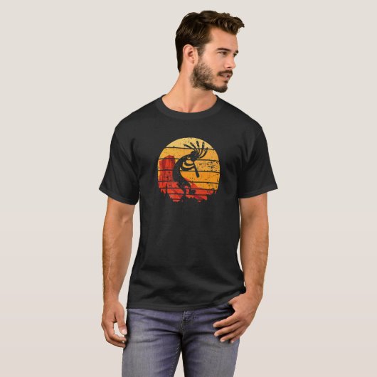 Dancing Kokopelli Southwestern Verenigde Staten Na T-shirt (Voorkant volledig)