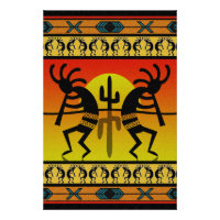 Dancing Kokopelli Tribal Wall Art