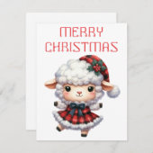 Dancing Lamb - Kerst Kaart (Voorkant / Achterkant)