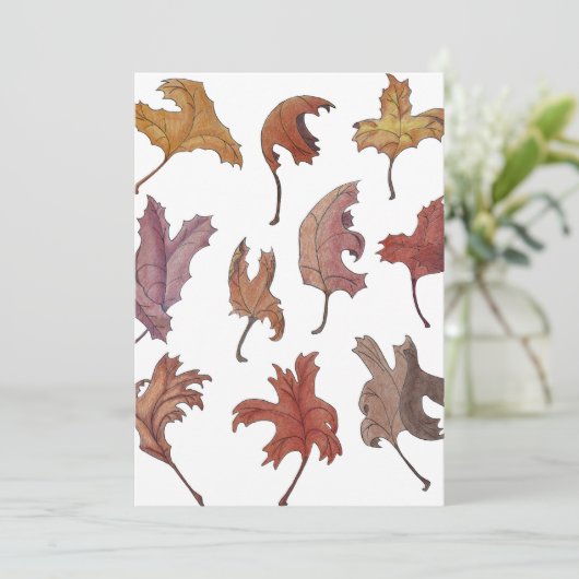 Dancing Leaves Invitaton Flat Kaart (Staand voorkant)