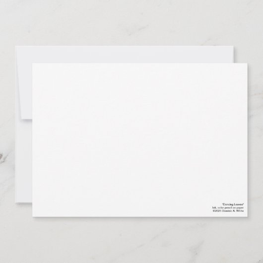 Dancing Leaves Invitaton Flat Kaart (Achterkant)