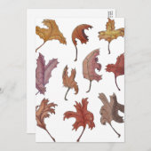 Dancing Leaves Invitaton Flat Kaart (Voorkant / Achterkant)
