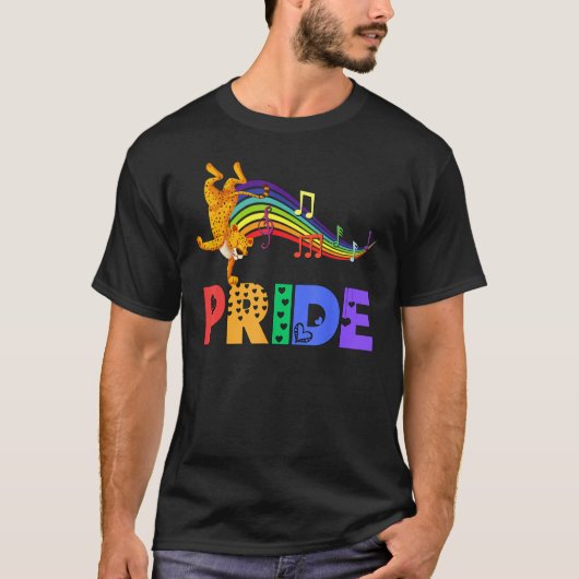 Dancing Leopard Pride Dad Rainbow Men Women Girls T-shirt (Voorkant)