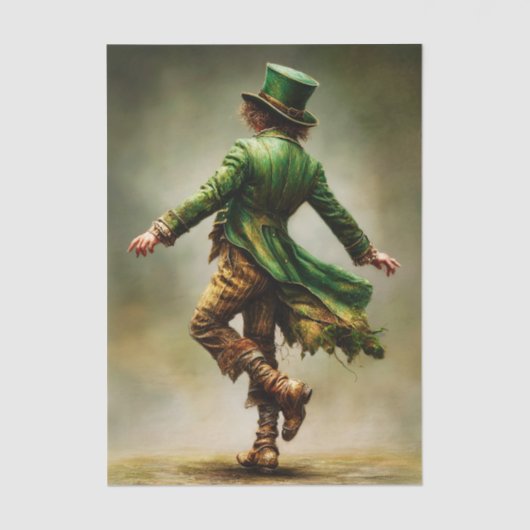 Dancing Leprechaun Irish Portrait FD6L Decoupage Tissuepapier (Voorkant)