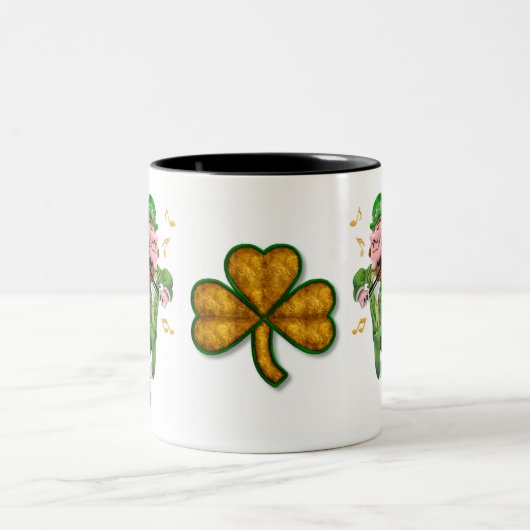 Dancing Leprechauun Tweekleurige Koffiemok (Center)