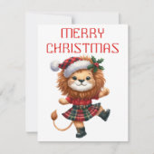 Dancing Lion Cub - Kerst Kaart (Voorkant)