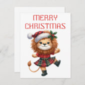 Dancing Lion Cub - Kerst Kaart (Voorkant / Achterkant)
