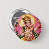 Dancing Lord Ganesha Ronde Button 5,7 Cm (Voorkant /achterkant)