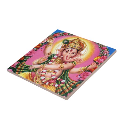 Dancing Lord Ganesha Tegeltje (Zijkant)