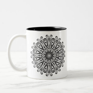 Dancing Mandala Tweekleurige Koffiemok
